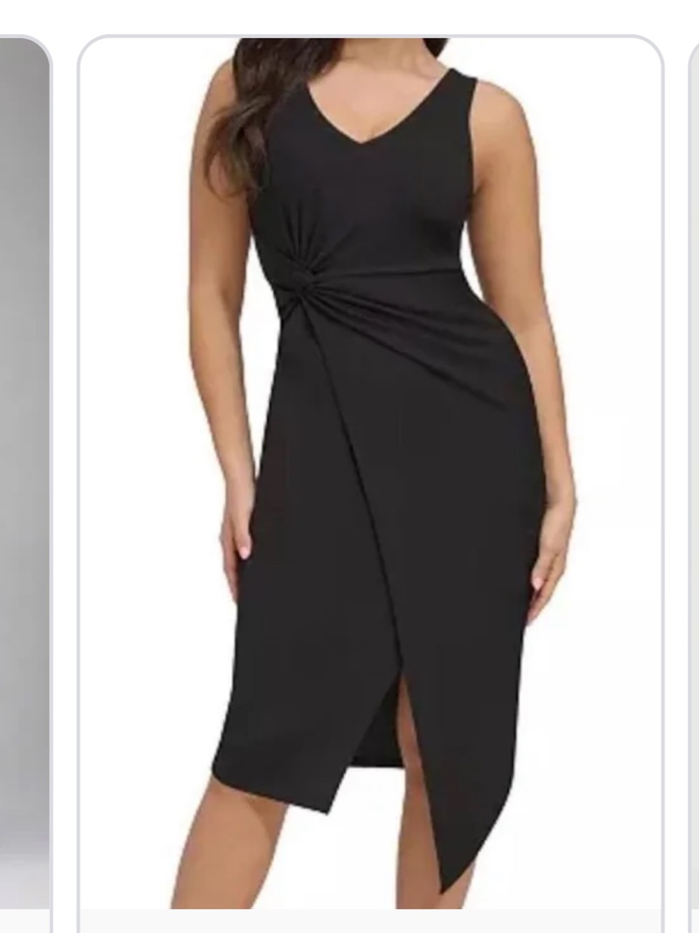 NWT Sienna Black Twist Front Midi Dress – Size Large 🖤